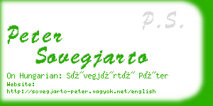 peter sovegjarto business card